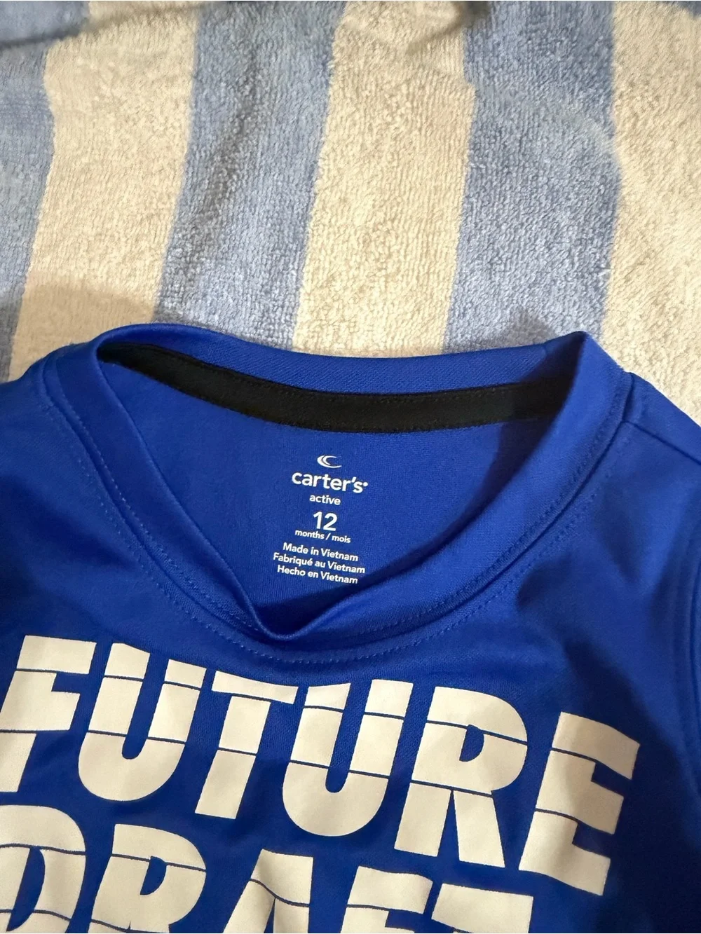 NWT Carter's Size 12 Months Future Draft Pick' Short-Sleeve Blue Athletic Tee